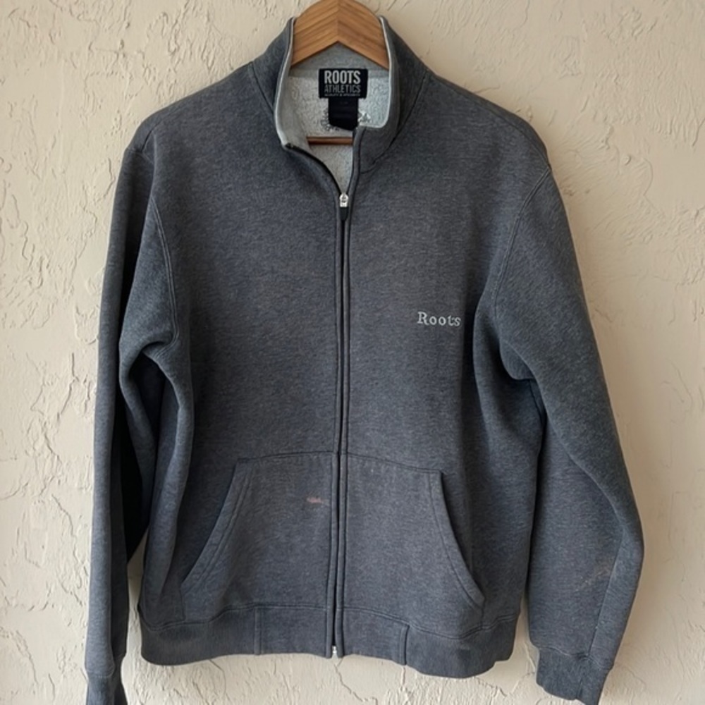 Roots Full Zip Jacket Small Gray With Pockets - image 1